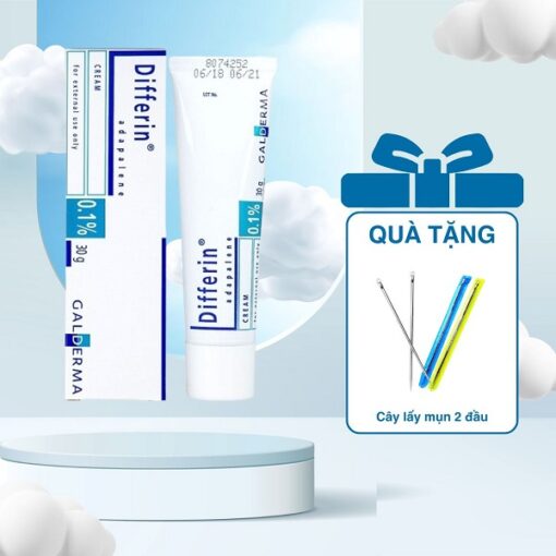 Differin Cream 0.1% 30g giảm mụn bản Pháp của Galderma [Chính Hãng]