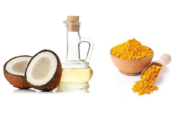Trị mụn bằng dầu dừa và nghệ