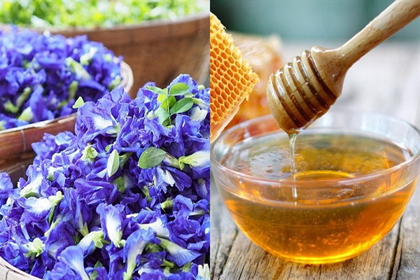 Trị mụn bằng hoa đậu biếc và mật ong