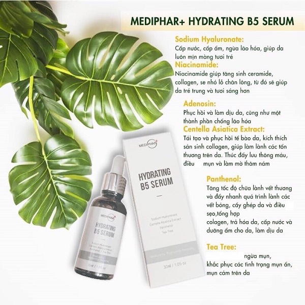 Bảng thành phần Hydrating B5 Serum 30ml Mediphar