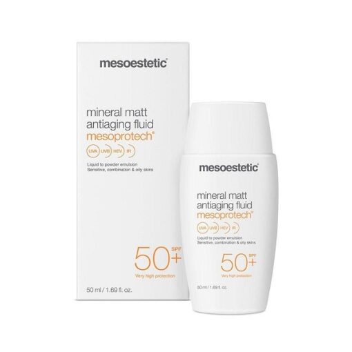 Kem Chống Nắng Mesoestetic Mineral Matt Antiaging Fluid SPF50 50ml Cho Da Dầu, Da Nhạy Cảm
