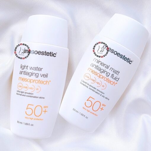 Kem Chống Nắng Mesoestetic Mineral Matt Antiaging Fluid SPF50 50ml Cho Da Dầu, Da Nhạy Cảm