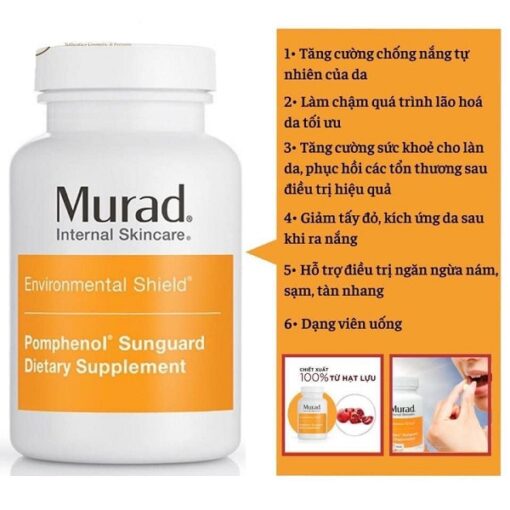 Viên Uống Chống Nắng Murad 60 Viên Pomphenol Sunguard Dietary Supplement [Chính Hãng]