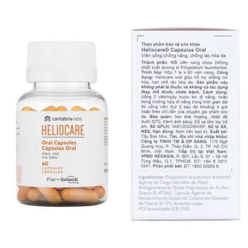 Viên Uống Chống Nắng Heliocare Oral 60 Viên Giảm Lão Hóa Bảo Vệ Da [Hàng Công Ty]