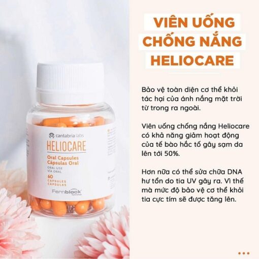 Viên Uống Chống Nắng Heliocare Oral 60 Viên Giảm Lão Hóa Bảo Vệ Da [Hàng Công Ty]