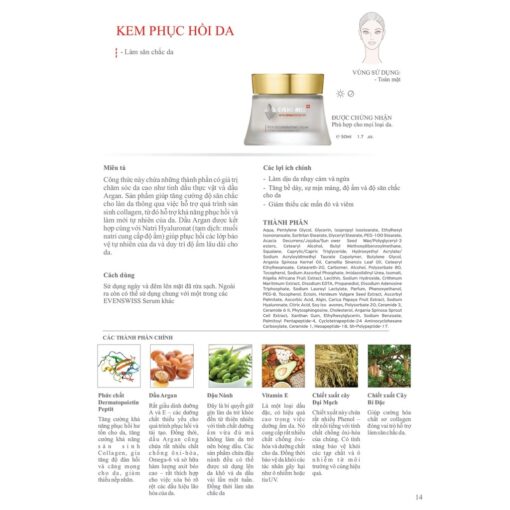 Kem Dưỡng Phục Hồi Evenswiss Rich Regenerating Cream 50ml