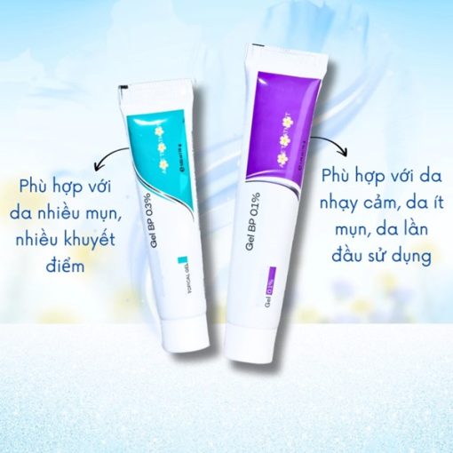 Klena Gel Adapalene 0.1% và 0.3% 30g Giảm Mụn Ẩn, Mụn Trứng Cá, Mờ Thâm