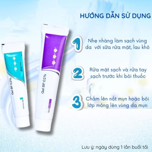 Klena Gel Adapalene 0.1% và 0.3% 30g Giảm Mụn Ẩn, Mụn Trứng Cá, Mờ Thâm