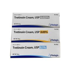 Tre Padagis Perrigo 0.025% 0.05% Và 0.1% USP Cream Mỹ 20g Hỗ Trợ Giảm Mụn [Chính Hãng]